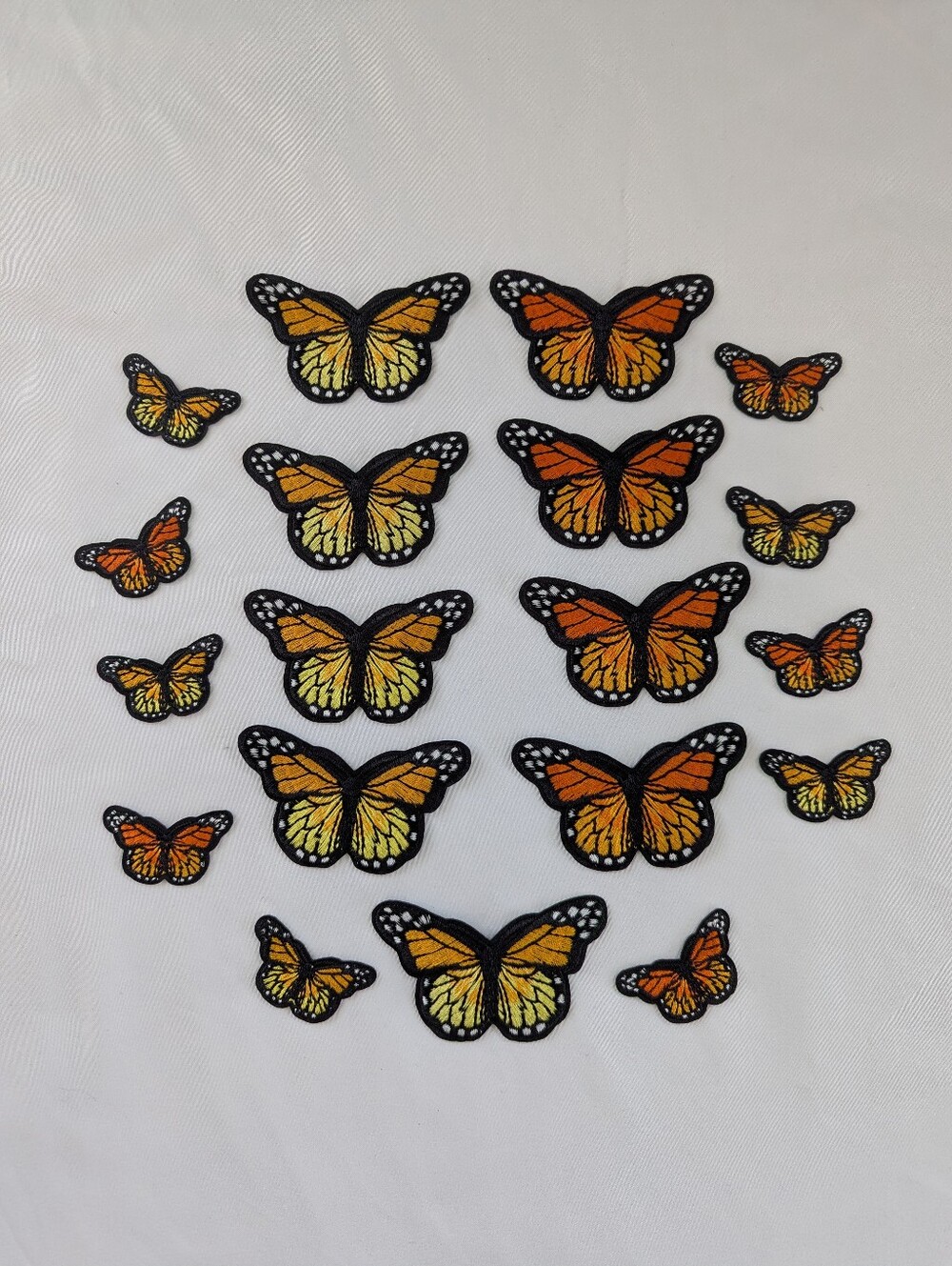 Monarch Butterfly Iron On Patches in Orange and Yellow